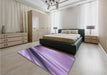 Patterned Bright Lilac Purple Rug in a Bedroom, pat1581blu