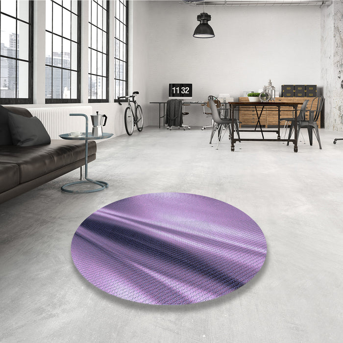 Round Patterned Bright Lilac Purple Rug in a Office, pat1581blu
