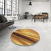 Round Patterned Mahogany Brown Rug in a Office, pat1581brn