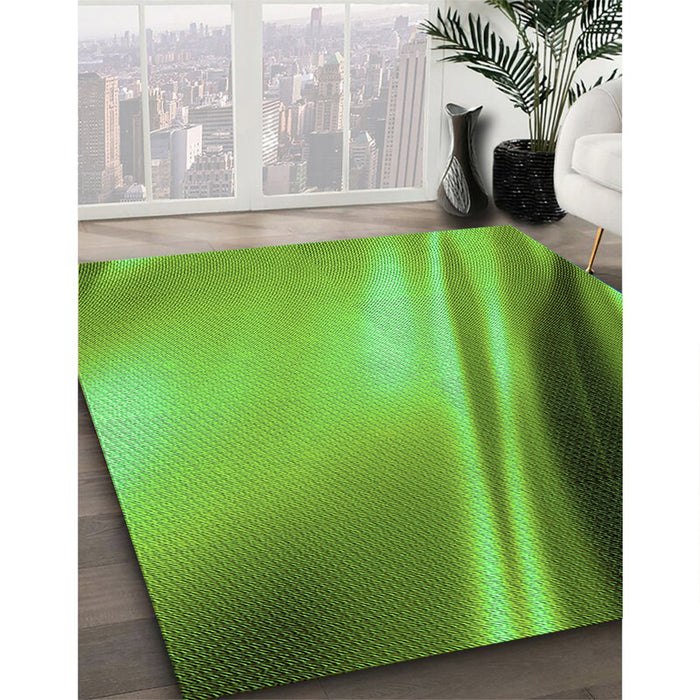 Patterned Emerald Green Rug in Family Room, pat1581grn