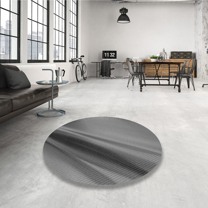 Round Patterned Gray Rug in a Office, pat1581gry