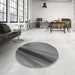 Round Patterned Gray Rug in a Office, pat1581gry