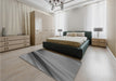 Patterned Gray Rug in a Bedroom, pat1581gry