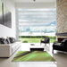 Square Patterned Yellow Green Rug in a Living Room, pat1581lblu