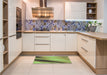 Patterned Yellow Green Rug in a Kitchen, pat1581lblu