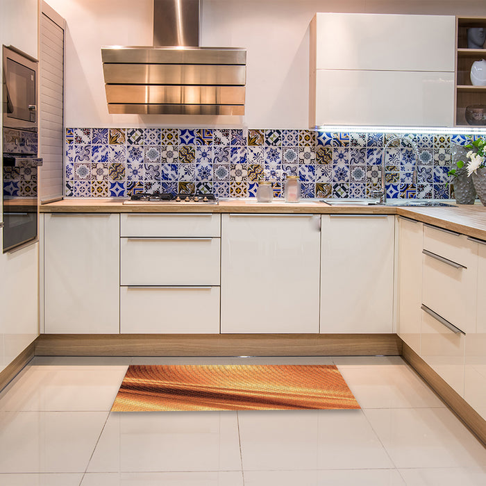 Patterned Red Rug in a Kitchen, pat1581org
