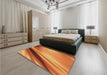 Patterned Red Rug in a Bedroom, pat1581org