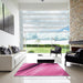 Machine Washable Transitional Pink Rug in a Kitchen, wshpat1581pur