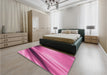 Patterned Pink Rug in a Bedroom, pat1581pur