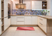 Patterned Red Rug in a Kitchen, pat1581rd