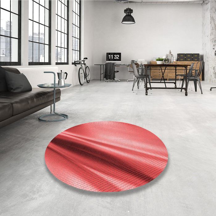 Round Patterned Red Rug in a Office, pat1581rd