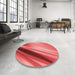Round Patterned Red Rug in a Office, pat1581rd