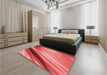 Patterned Red Rug in a Bedroom, pat1581rd