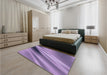 Patterned French Lilac Purple Rug in a Bedroom, pat1582blu