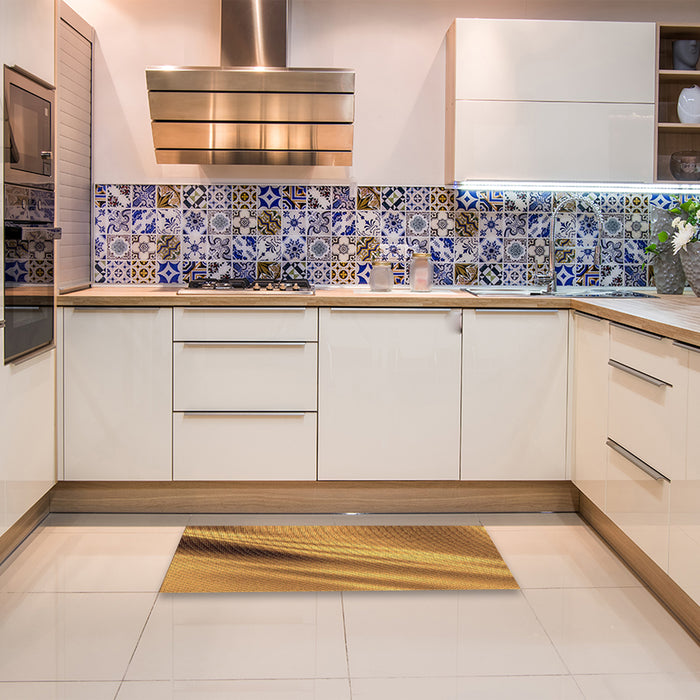 Patterned Mahogany Brown Rug in a Kitchen, pat1582brn