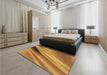 Patterned Mahogany Brown Rug in a Bedroom, pat1582brn