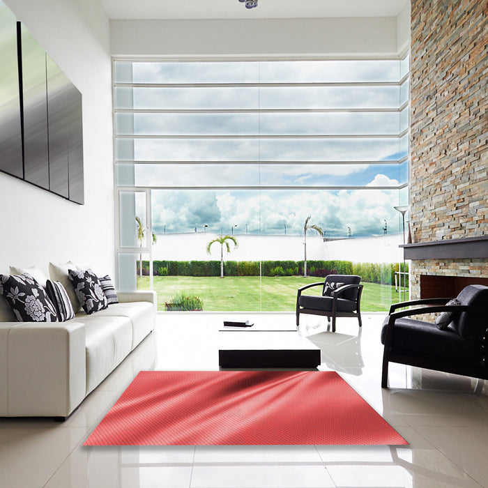 Square Patterned Red Rug in a Living Room, pat1582rd