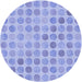 Square Patterned Light Slate Blue Rug, pat1583blu