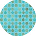 Square Patterned Light Sea Green Rug, pat1583lblu