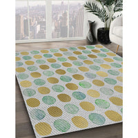 Patterned Khaki Green Novelty Rug, pat1583