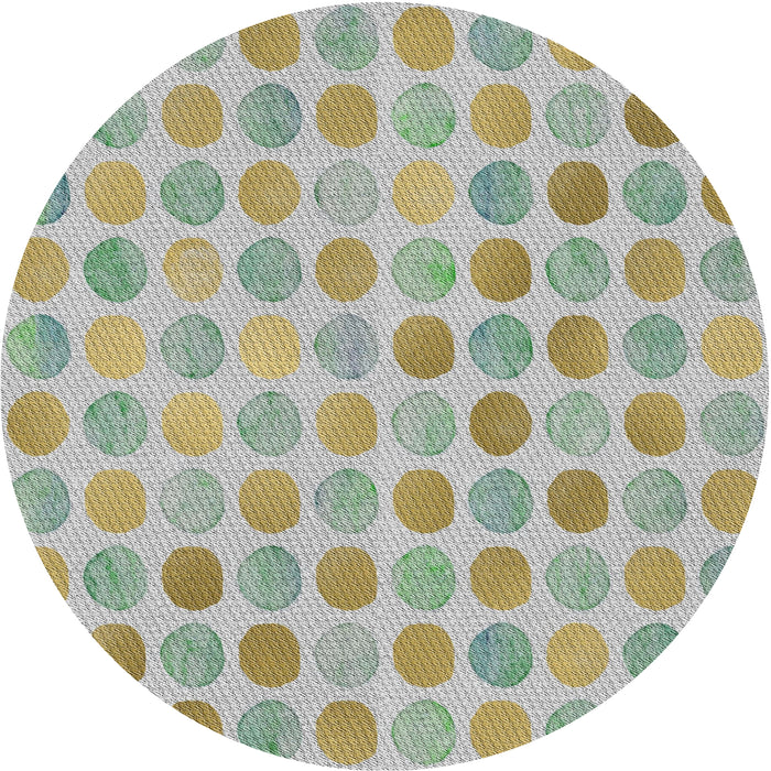Sideview of Patterned Khaki Green Novelty Rug, pat1583