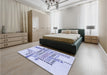 Patterned Lavender Blue Rug in a Bedroom, pat1584blu