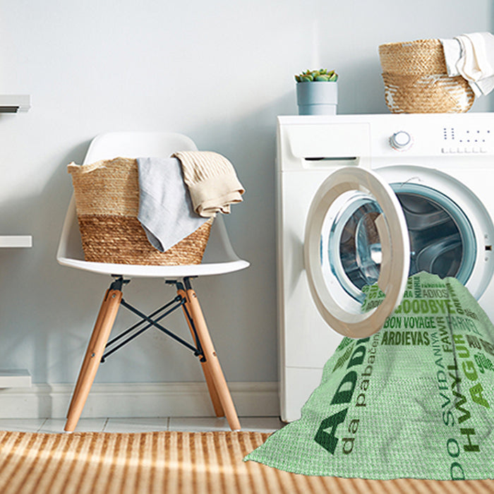 Machine Washable Transitional Mint Green Rug in a Washing Machine, wshpat1584grn