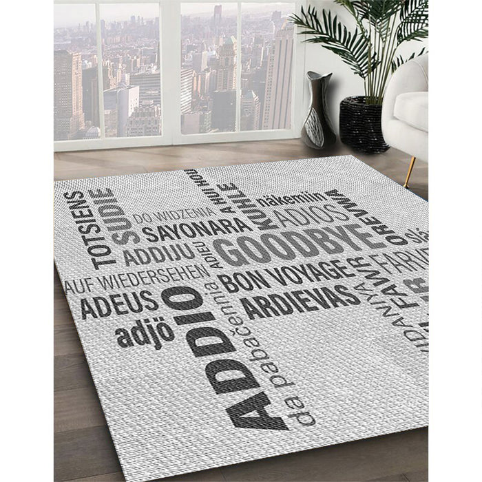 Machine Washable Transitional Platinum Gray Rug in a Family Room, wshpat1584gry