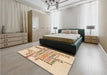 Patterned Navajo White Gold Rug in a Bedroom, pat1584org