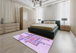 Patterned Purple Rug in a Bedroom, pat1584pur