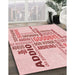 Patterned Light Rose Pink Rug in Family Room, pat1584rd