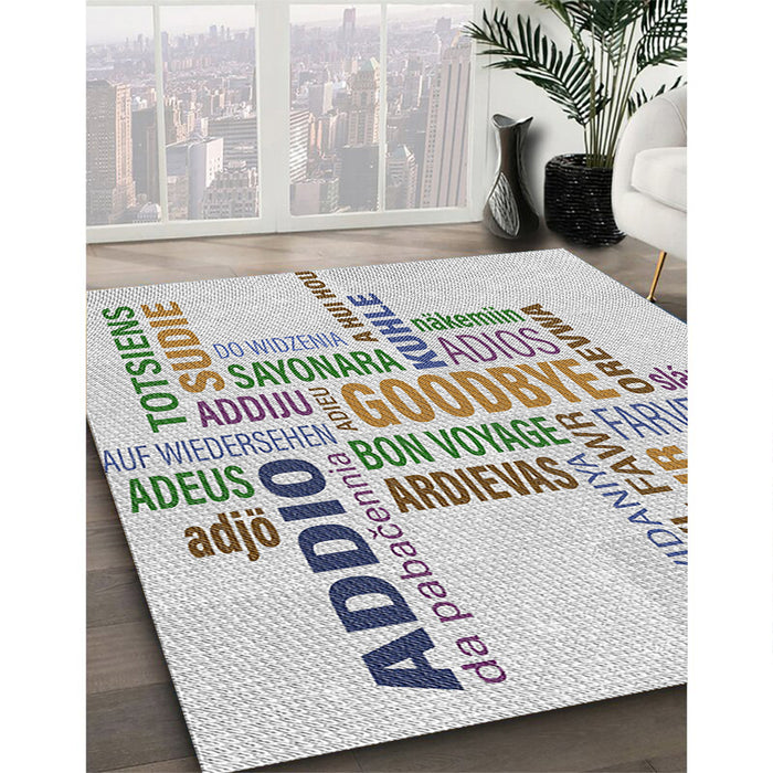 Patterned Granite Gray Novelty Rug in Family Room, pat1584