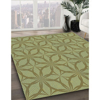 Patterned Avocado Green Rug, pat1585lblu