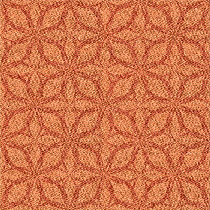 Round Machine Washable Transitional Neon Orange Rug, wshpat1585org