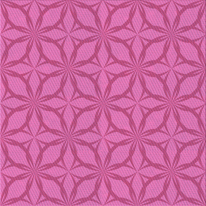 Round Patterned Deep Pink Rug, pat1585pur