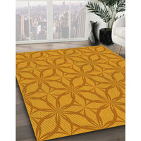 Patterned Orange Red Orange Rug, pat1585yw