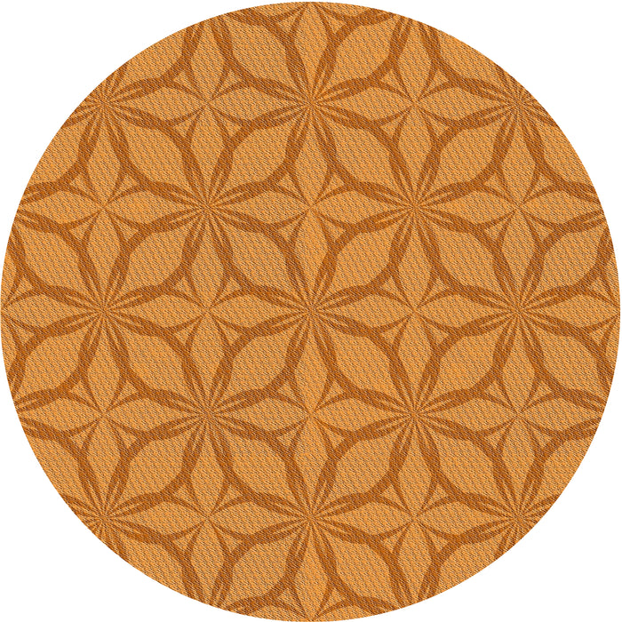 Sideview of Patterned Orange Red Novelty Rug, pat1585