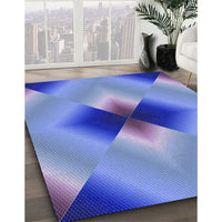 Patterned Sky Blue Rug, pat1586blu