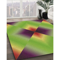 Patterned Pistachio Green Rug, pat1586brn