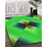 Patterned Lime Green Rug, pat1586grn