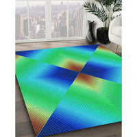 Patterned Glacial Blue Ice Blue Rug, pat1586lblu