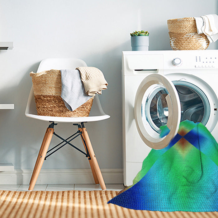 Machine Washable Transitional Glacial Blue Ice Blue Rug in a Washing Machine, wshpat1586lblu