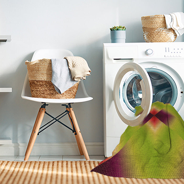 Machine Washable Transitional Green Rug in a Washing Machine, wshpat1586org