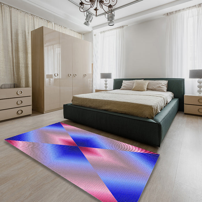 Patterned Amethyst Purple Rug in a Bedroom, pat1586pur