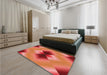 Patterned Orange Rug in a Bedroom, pat1586rd