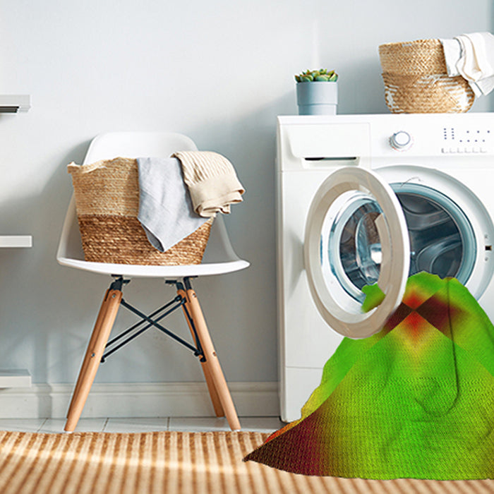 Machine Washable Transitional Bright Green Rug in a Washing Machine, wshpat1586yw