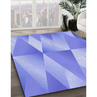 Patterned Light Slate Blue Rug, pat1587blu