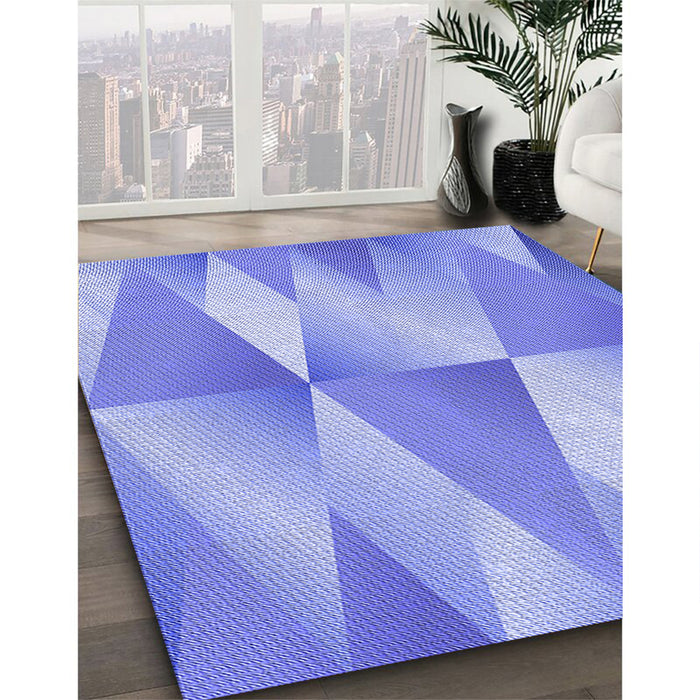 Patterned Light Slate Blue Rug in Family Room, pat1587blu