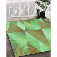 Patterned Green Rug, pat1587grn