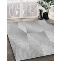 Patterned Platinum Silver Gray Rug, pat1587gry